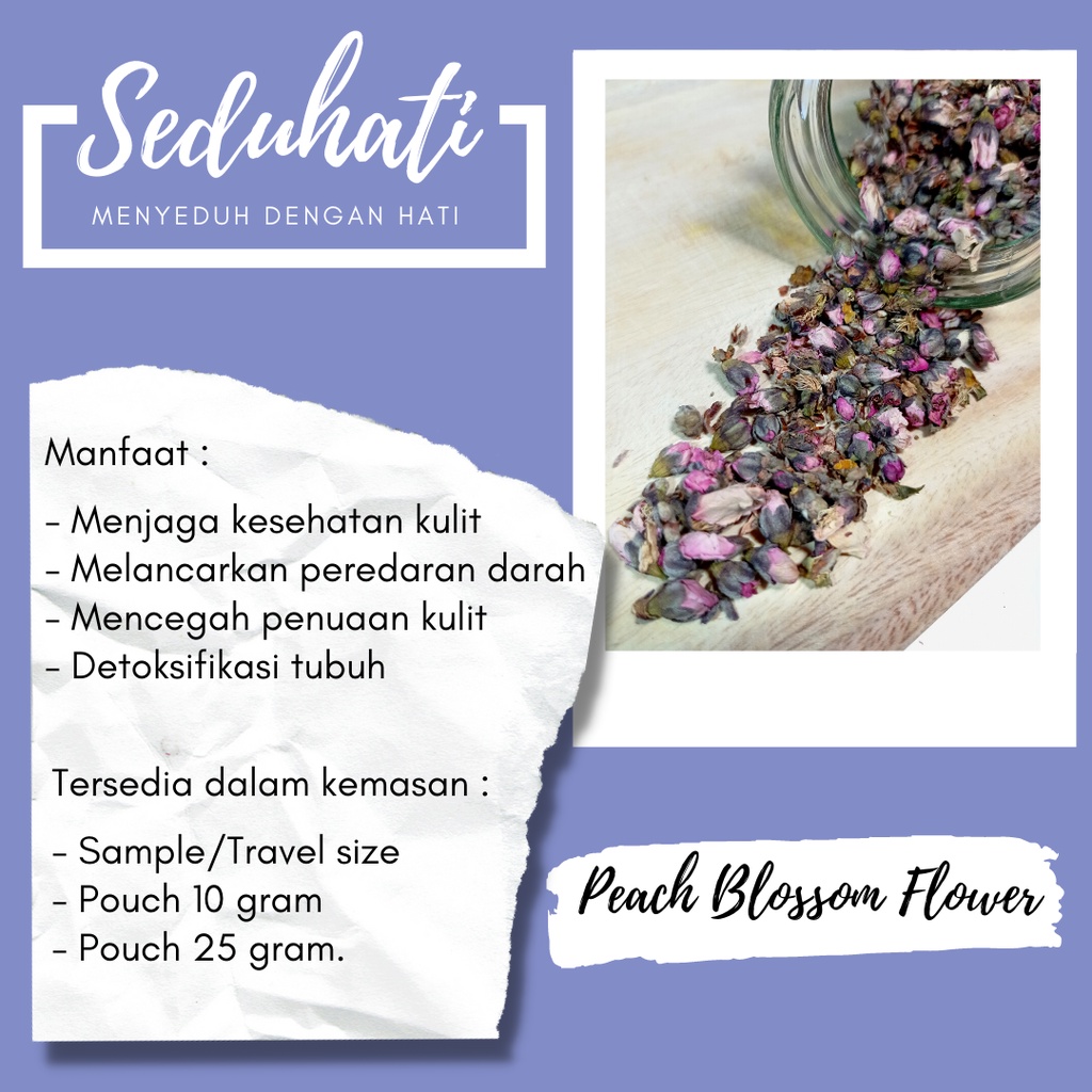 

Seduhati Teh Bunga Peach/ Peach Blossom Flower /Teh Bunga Herbal - Tea Tube/ Hampers/Hadiah Unik