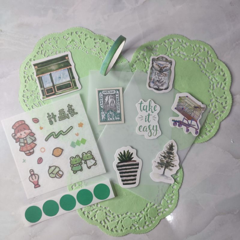 

Minj journal kit bujo Green