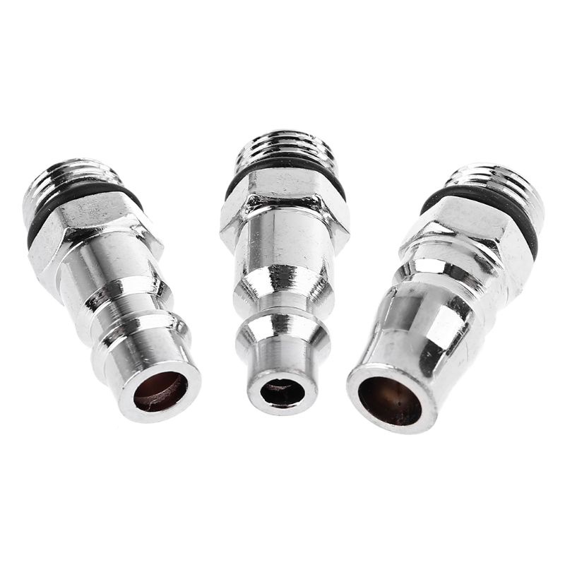 Btsg 3x/Set 1per4npt Male Threads Size Tools Portable US JP EU Type Set Quick Coupler Konektor Selang Angin Fitting Accesso