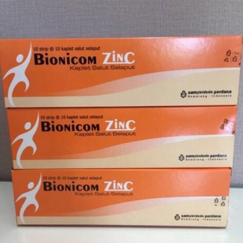 Bionicom ZinC multivitamin B kompleks, Vitamin C 750mg, Vitamin E dan zinc isi 100 kaplet