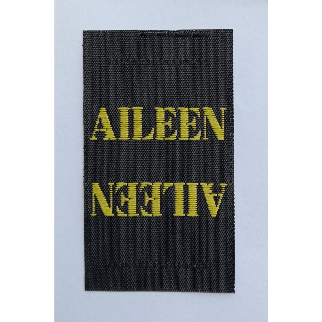 sattin printing woven label logo pita