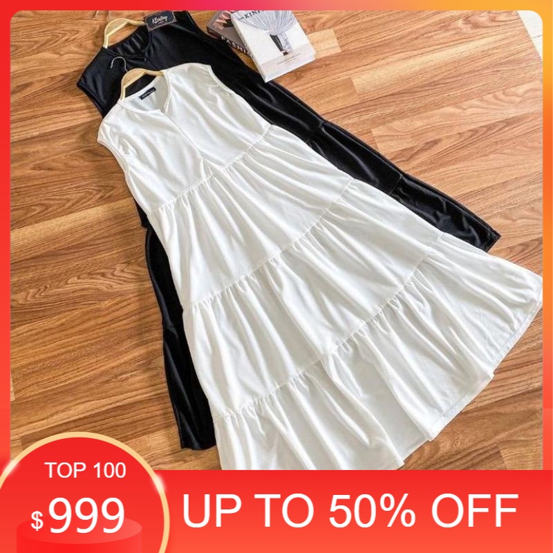 Dress Korea Inner Dress Inner Dress Tanpa Lengan Dress Tanpa Lengan Maxi Dress Flare