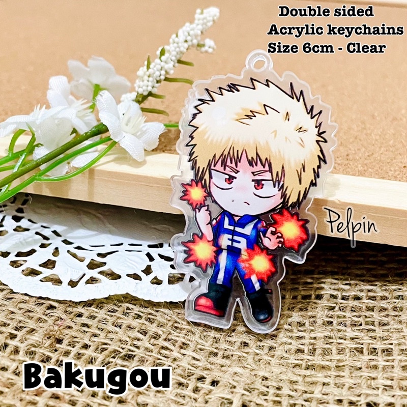 my Gantungan kunci Boku NO HERO ACADEMIA todoroki shoto deku midoriya izuku clear 6cm besar anime