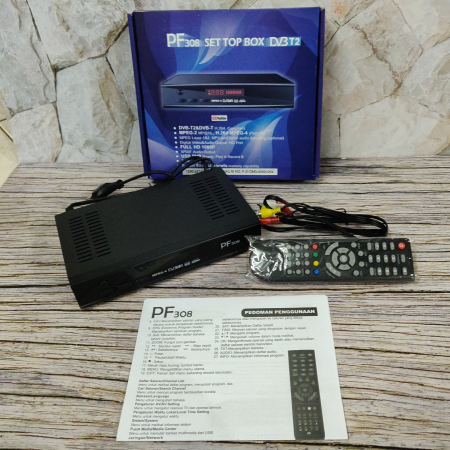SET TOP BOX DVBT2 PF308 RECEIVER PERANGKAT PENERIMA SIARAN DIGITAL