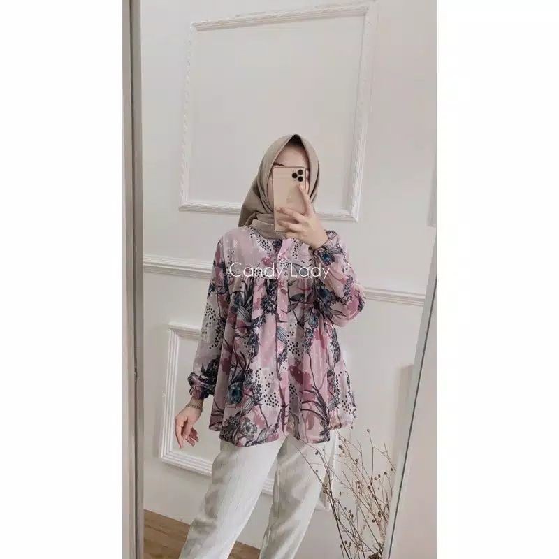 blouse/kemeja bunga (jual rugi)