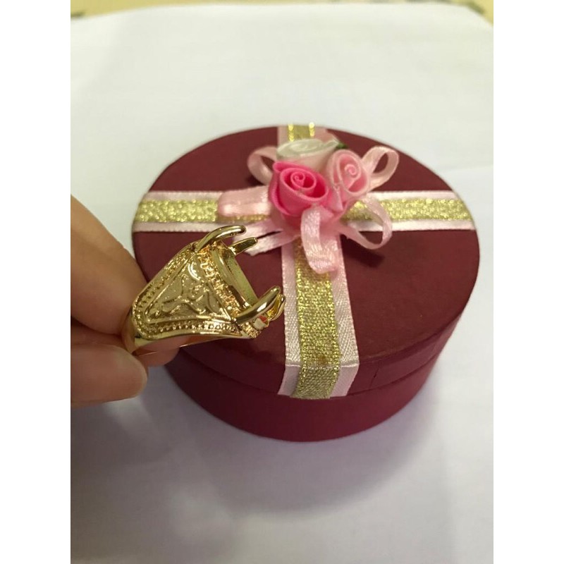 Kerangka /Cangkang Cincin Pria Brass Model Sayap Warna Gold Import