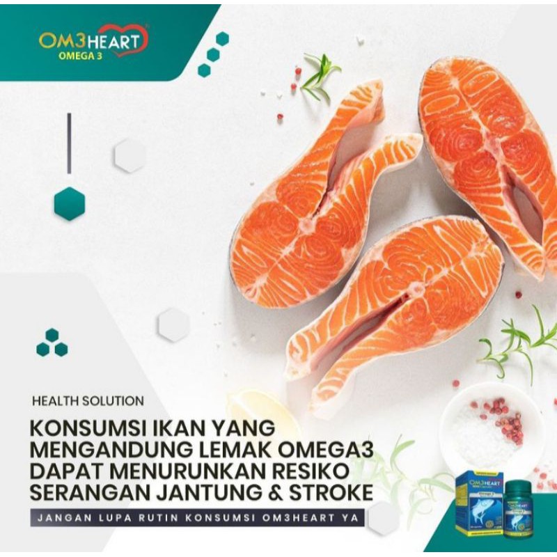 Omeheart omega 3 isi 60 caps /fish oil/ omega 3 from usa/ omega 3 paten / produk paten