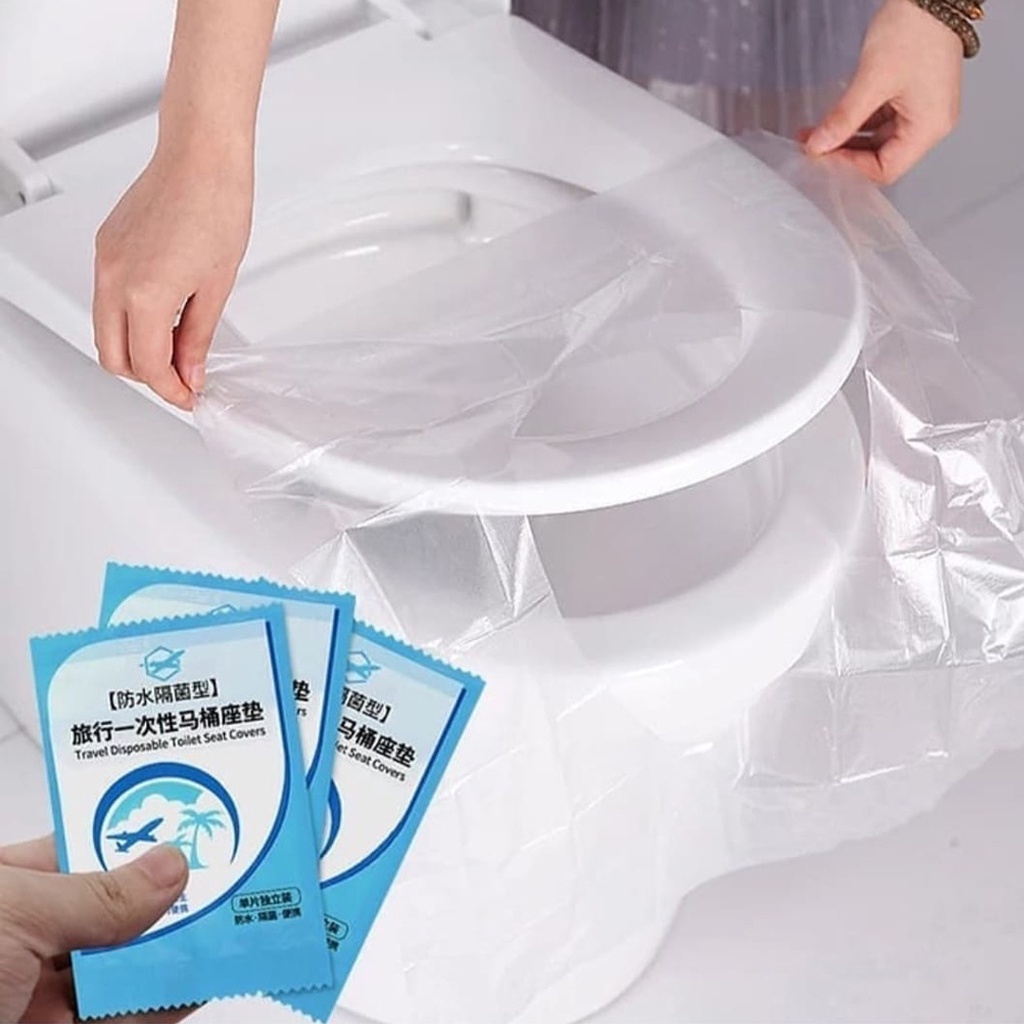 ☛TK☚ Travel Toilet Seat Cover Disposable Alas Duduk Kloset Toilet Plastik R701