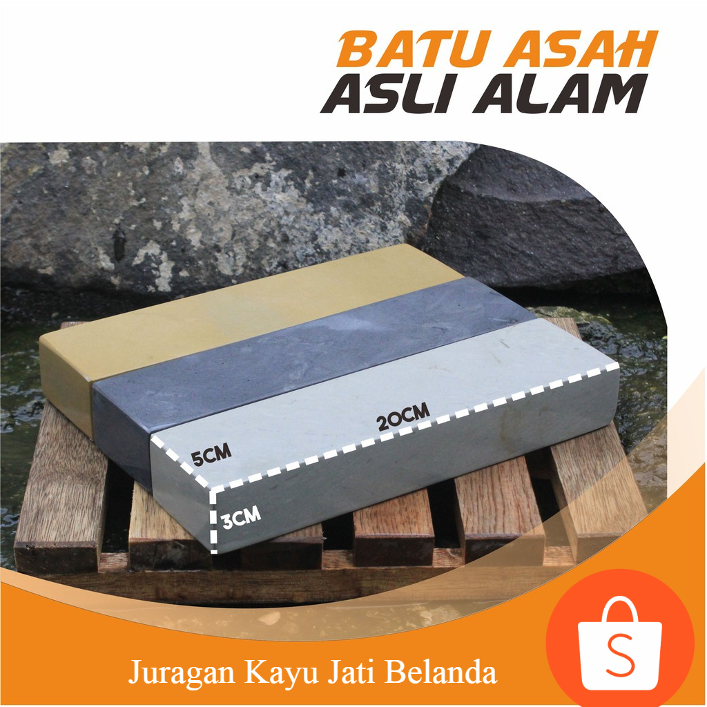 Satu Set Batu Asah Asli Alam Isi 3 Pcs - Dimensi 20x5x3 - Batu Asah Pedang Samurai