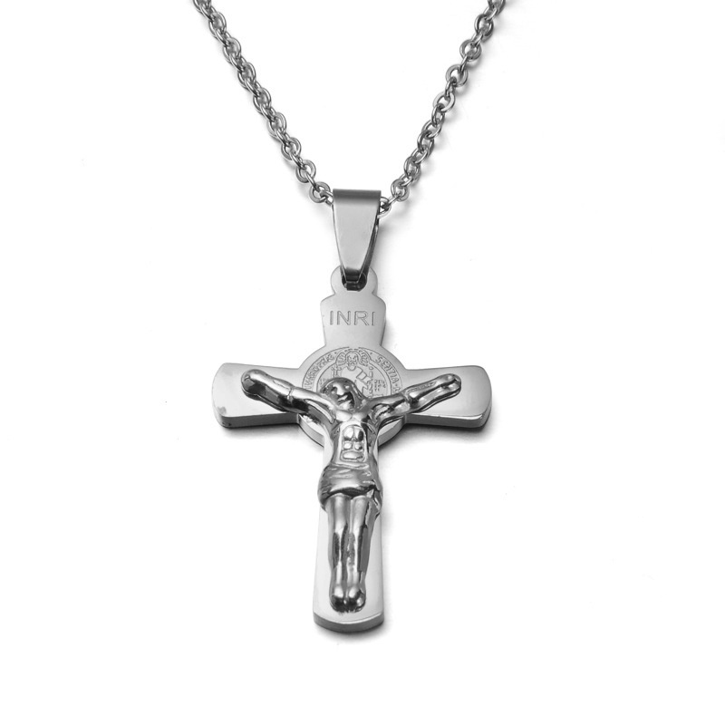 Kualitas Tinggi Stainless Steel Salib Yesus Kalung Liontin Non-memudar Hypoallergenic Best Wishes Gift N-22030