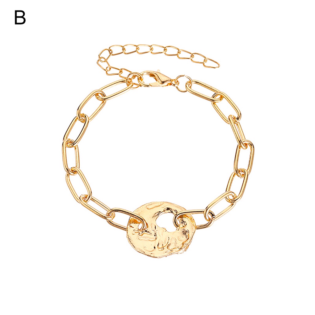 Hu Hu Hu Hu Hu Alat Bantu Pasang Kacamata♡ Gelang Tangan Rantai Tebal Bahan Alloy Gaya Retro Untuk Wanita