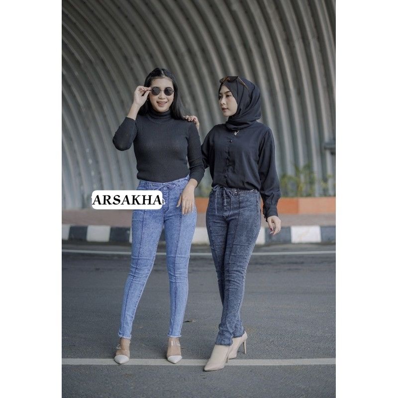 highwaist jeans wanita celana jins cewek kekinian celana wanita murah