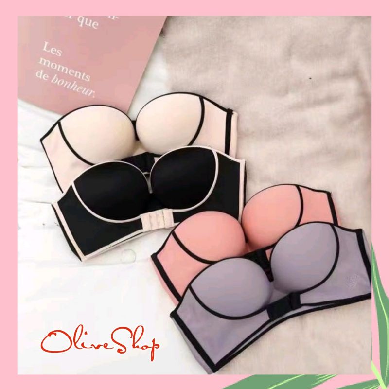 OliveShop ❤ Push Up Sugar Bra BH Bralette Lis Kait Depan Belakang Tanpa Tali