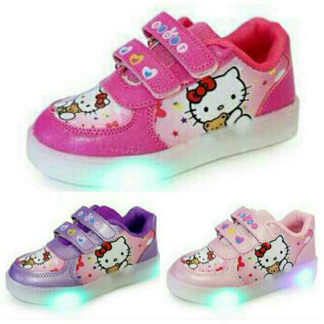 sepatu anak hello kitty lampu led | Shopee Indonesia