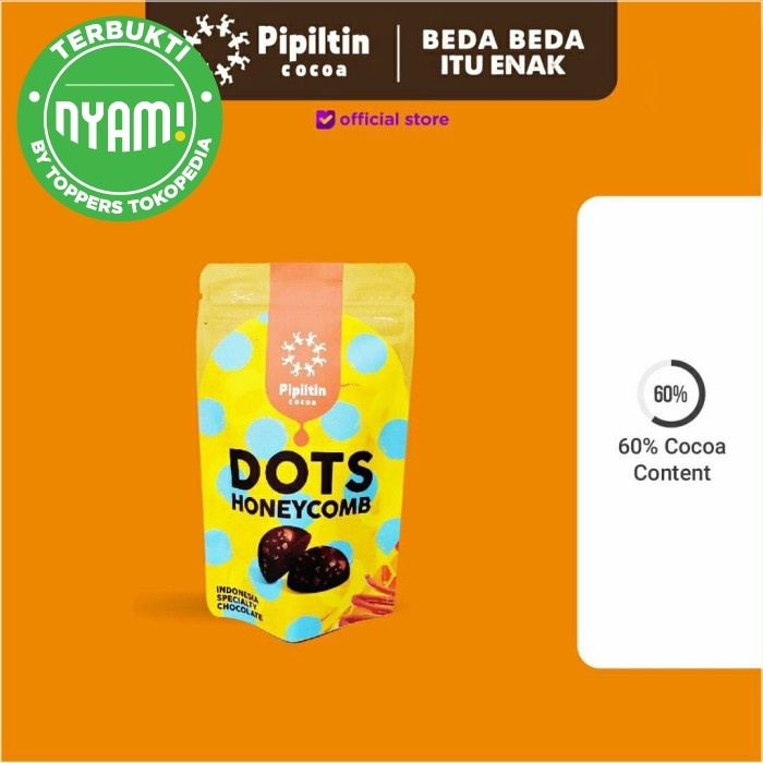 

COKELAT- PIPILTIN COCOA SNACK CHOCOLATE - CHOCOLATE DOTS HONEY COMB - ORIGINAL -COKELAT.