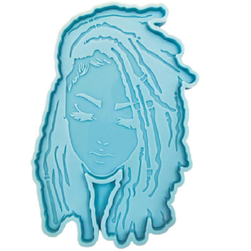 SIY  Dread Girl Silicone Mold Female Head Type Resin Mold Silicone Coaster Mold Girl  Coaster Pendant Making Mold Resin Craft