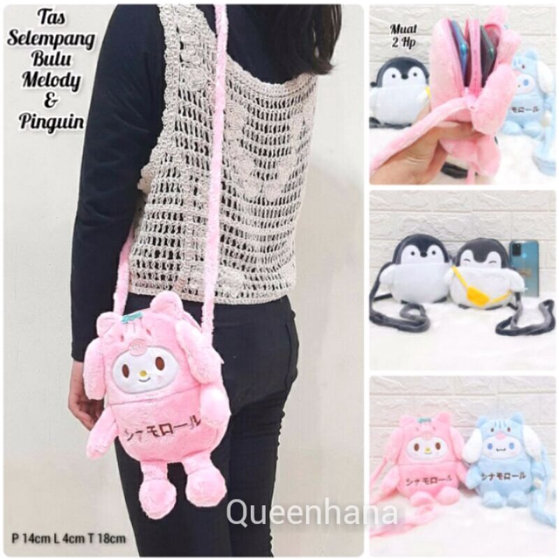 Tas Selempang Boneka Floopy Tas Selempang Anak Pinguin &amp; Melody