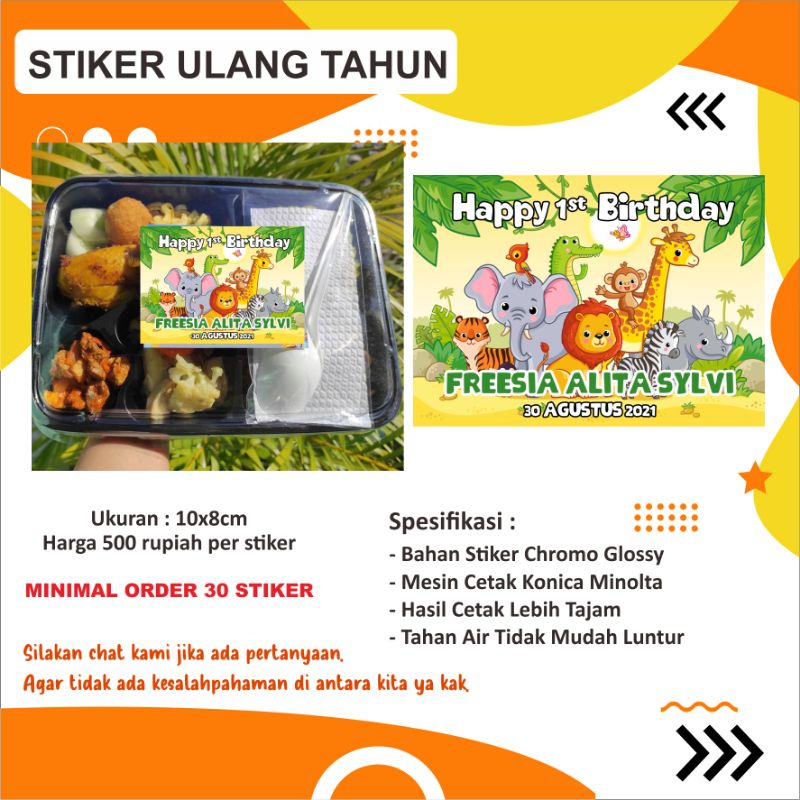 

Stiker Ultah Animal Zoo Hewan Dinosaurus