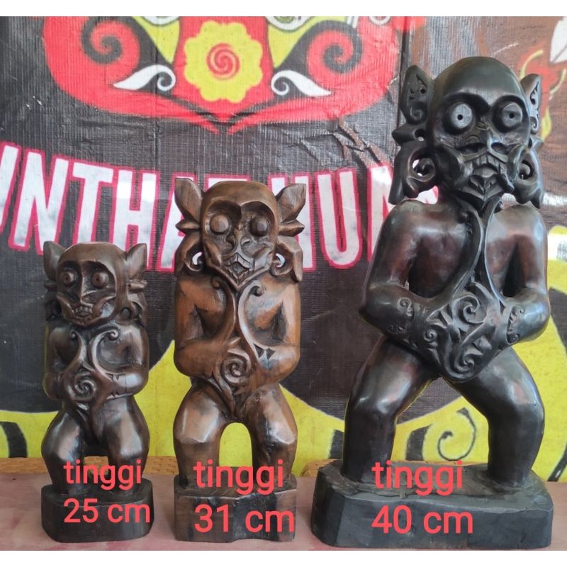 Pantak Dayak Model Dayak Bahau Patung Kayu Ulin