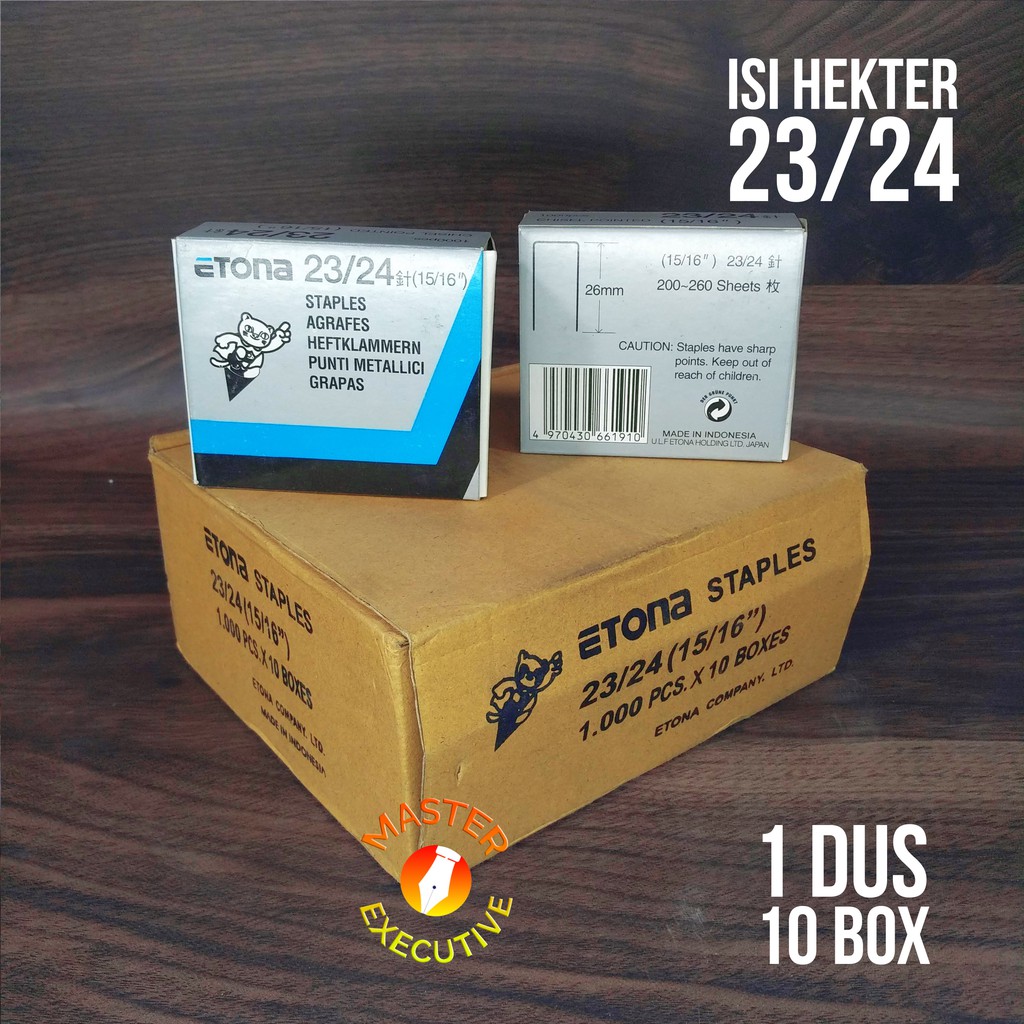 [Dus - 10 Box] Etona 23/24 - 15/16 &quot; Isi Staples - Hekter Stapler Jilid Tembak