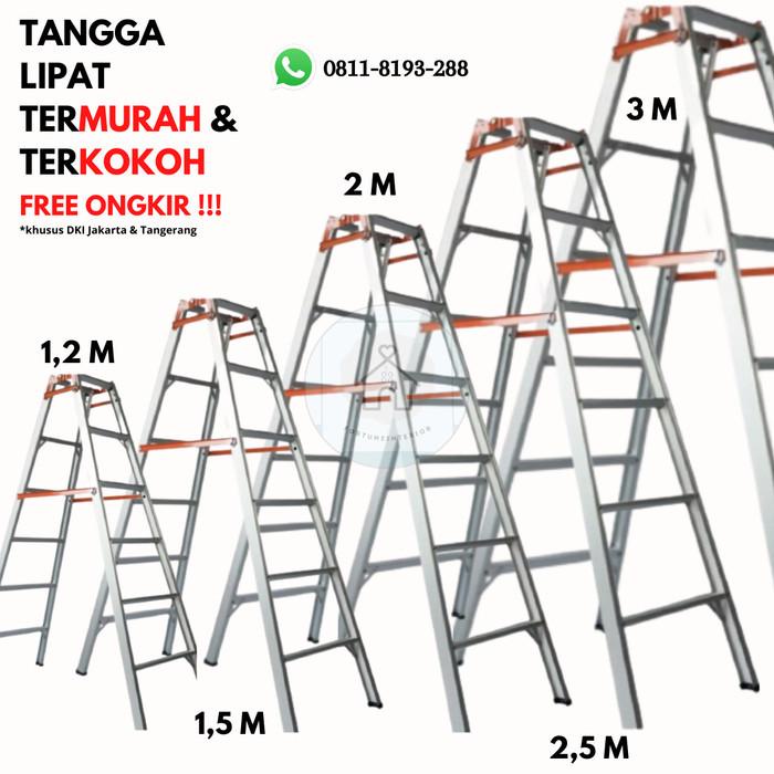 Tangga Lipat Tangga Lipat Aluminium 3 Meter Bahan Tebal & Kokoh Kualitas Terjamin