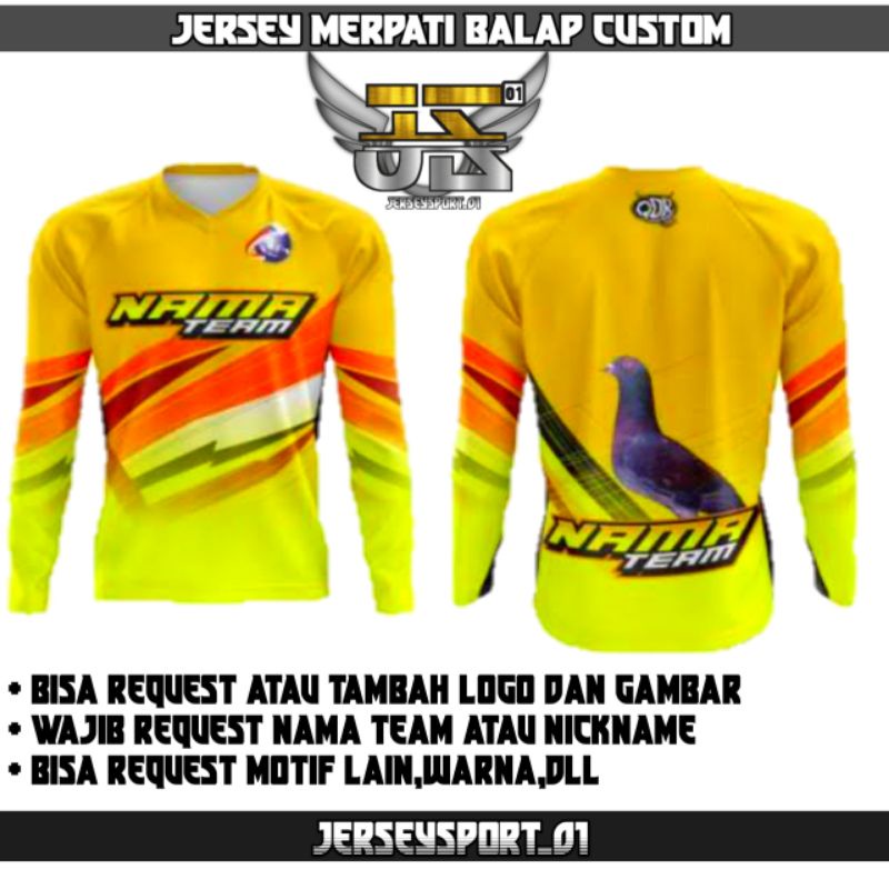 Jersey Merpati Desain Fustom