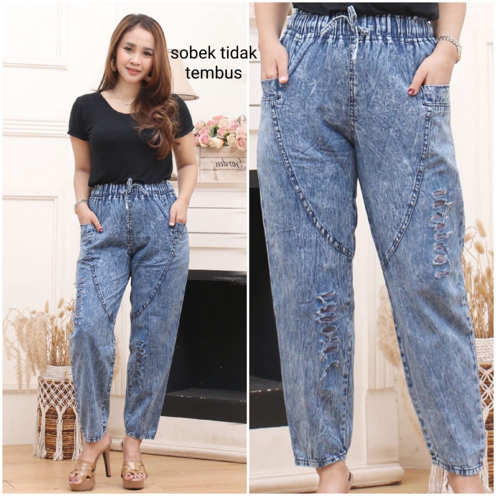 SELLA celana jeans wanita bordir cery pants kekinian terbaru terlaris