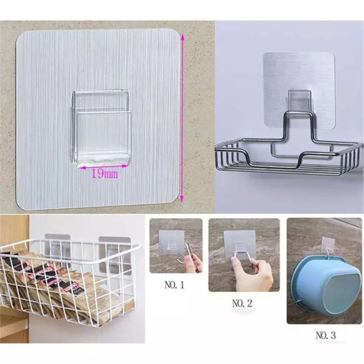 1 Pc Transparent Multifunctional Punch-free And Traceless Self Adhesive Wall Hangers Hooks for Wall Organizer