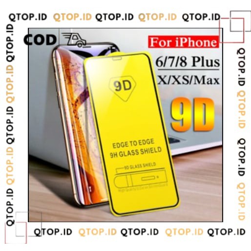 Tempered Glass Full 9D/5D Iphone 6+, XS, XS Max, 6, 7, 8+, 8, 11 Pro Max, X, 7+, 11 Pro  [QTOP.ID]