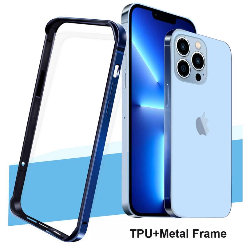 Case Bumper 2 in 1 Bahan Metal Aluminum TPU Shockproof Untuk iPhone 13 12 Pro MAX Mini 12 13