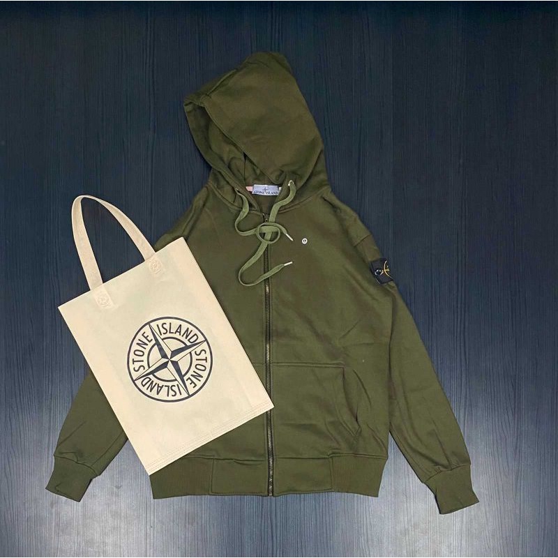 JAKET HOODIE ZIPPER STONE ISLAND FULL TAG
