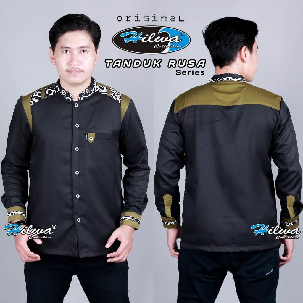 [BEST SELLER] BAJU KOKO HILWA ORIGINAL TERBARU Motif Tanduk Rusa Koko Pria Dewasa Lengan Panjang Seragam Hadroh Azzahir Syubbanul Muslimin Fashion Muslim Pria Busana Muslim Modern Bahan Toyobo Fodu Import Mix Cotton Sepun