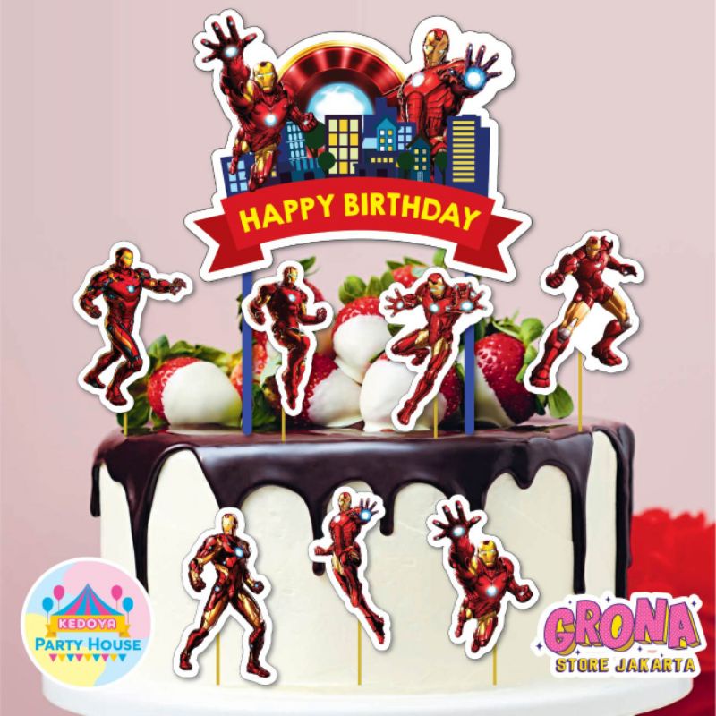 

Topper cake Iron man / hiasan kue ulang tahun