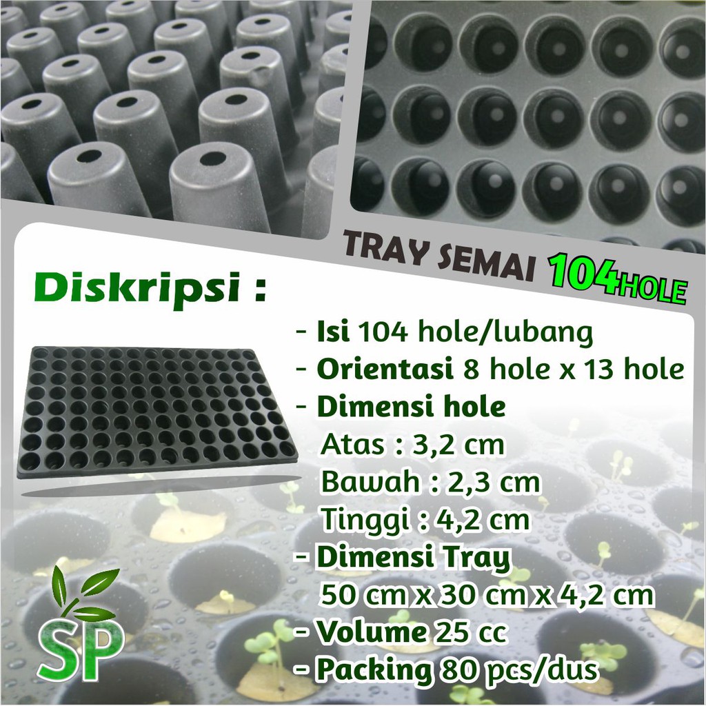 Tray Semai / Bibit Untuk Benih Tanaman (Bentuk Bulat) 104 lubang