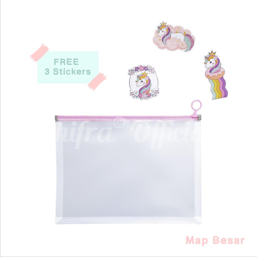 TEMPAT MASKER POUCH MASKER TEMPAT DOKUMEN TRANSPARAN SIZE A4 &amp; A5 STICKERS SHIFRA