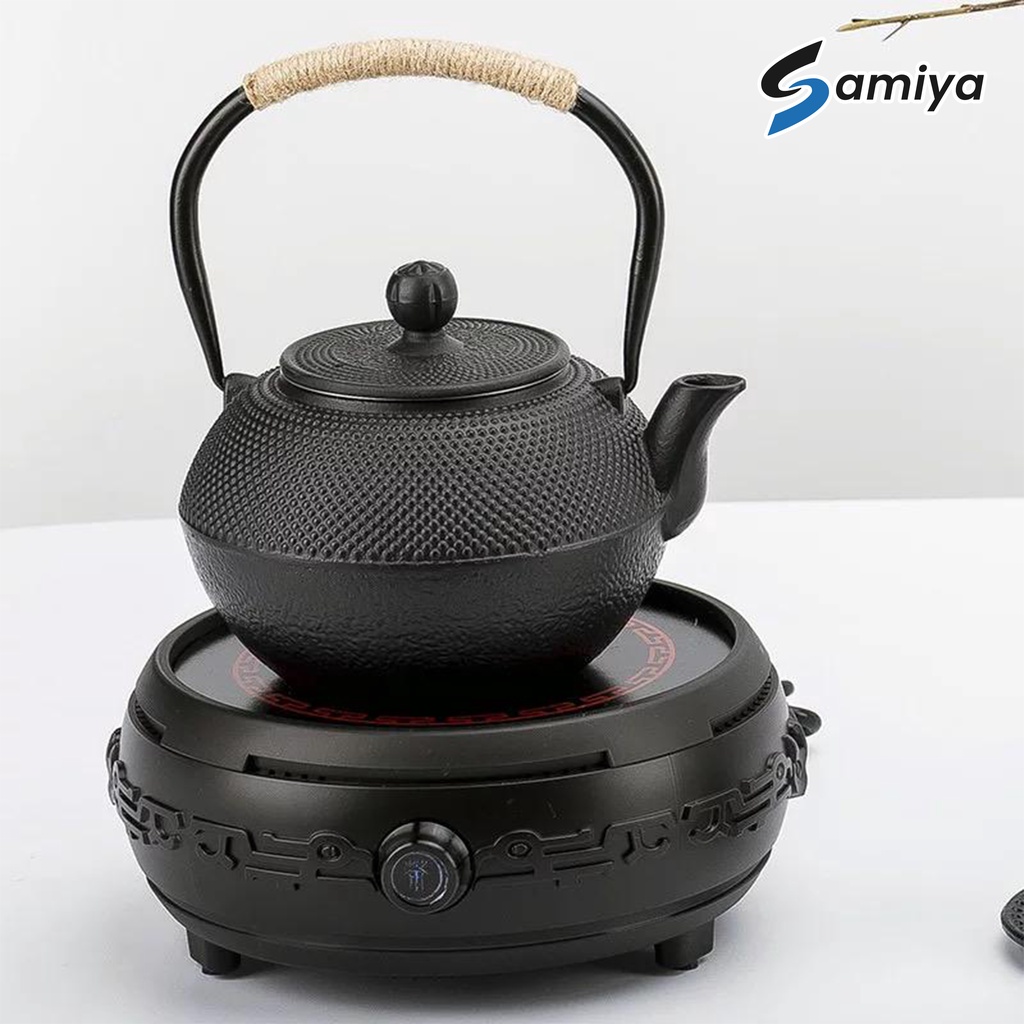 teko teh air kopi iron pot japanese classic style / iron tea pot kettle black / teapot hitam infuser