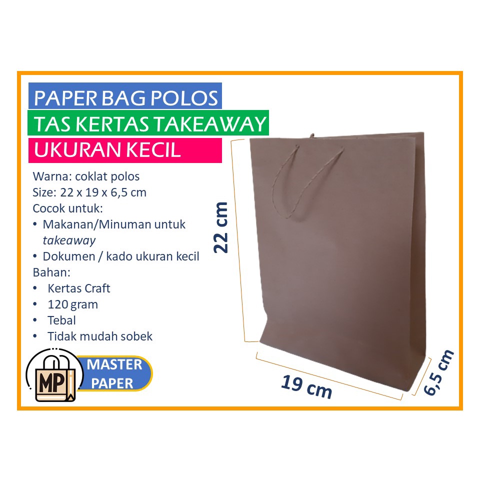 

Paper Bag Polos / Tas Kertas Takeaway Ukuran Kecil