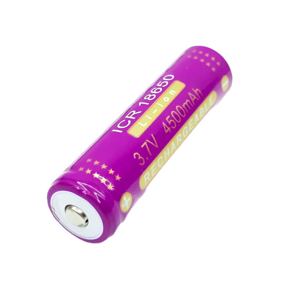 Baterai 18650 Cas/Charger Li-ion 3.7volt - 4500mAh Warna Ungu 1 Buah