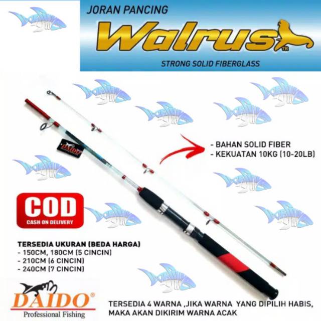 JORAN FIBER DAIDO WALRUS, DAIDO DORY DAN COCODILE PANJANG 150 165 180