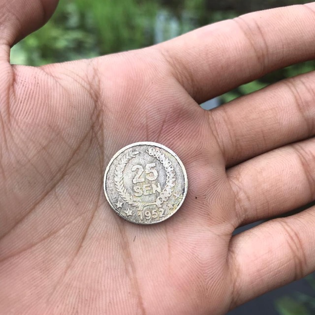 Koin Kuno Dipanegara 25 Sen Tahun 1952 Kapas Padi Sangat Langka