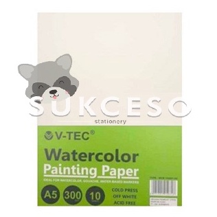 

V-Tec VTec Watercolor Painting Paper A5 300gsm / Kertas Buku Gambar Cat Air
