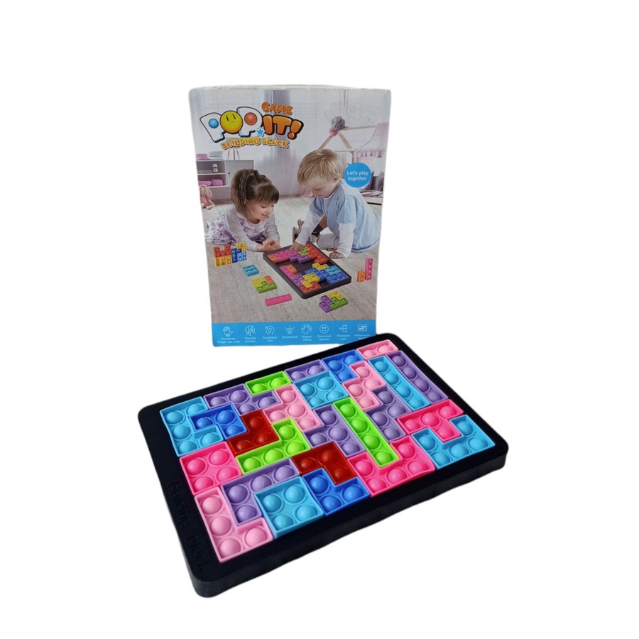 PROMO NEW PUZZLE Mainan Bongkar Pasang Susunan Pereda Stress Anak Pop Its Bubble Games  Building Block Pop Its Silikon / PUZZLE POp ITS Puzzle Warna Warni Anti Stress MU10