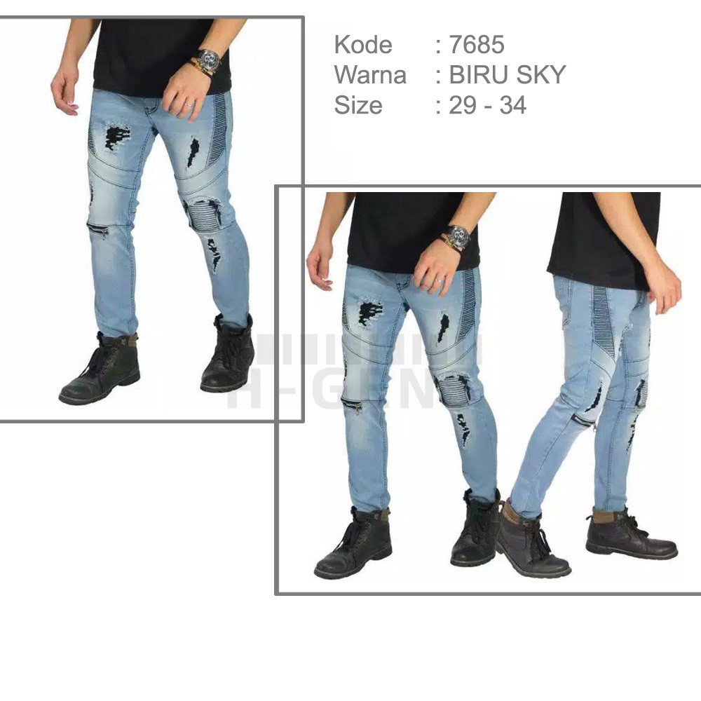  CELANA  JEANS  PRIA SOBEK  RESLETING RIPPED COWOK  CELANA  