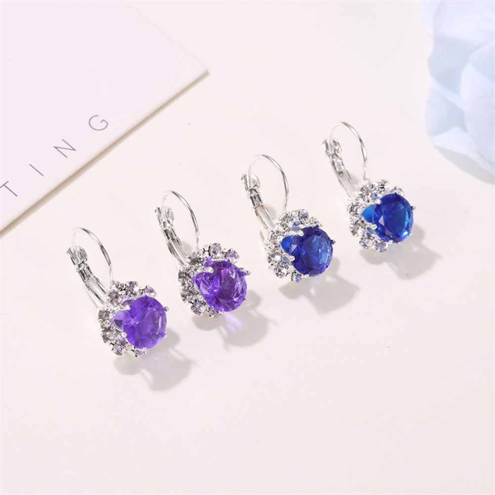 Hu Hu Hu Hu Hu Alat Bantu Pasang Kacamata♡ Anting Tusuk Bentuk Bunga Bulat Hias Kristal Cubic Zirconia Imitasi Untuk Wanita