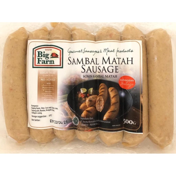 Big Farm Sambal Matah Sausage Sosis NO MSG 7pcs 500g