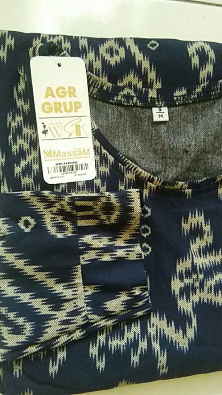 Cempaka Ori Wsk Baju Gamis Motif Batik Etnik Bahan Calvin Jeans Good Quality  Ld 100 Melar Sampai120