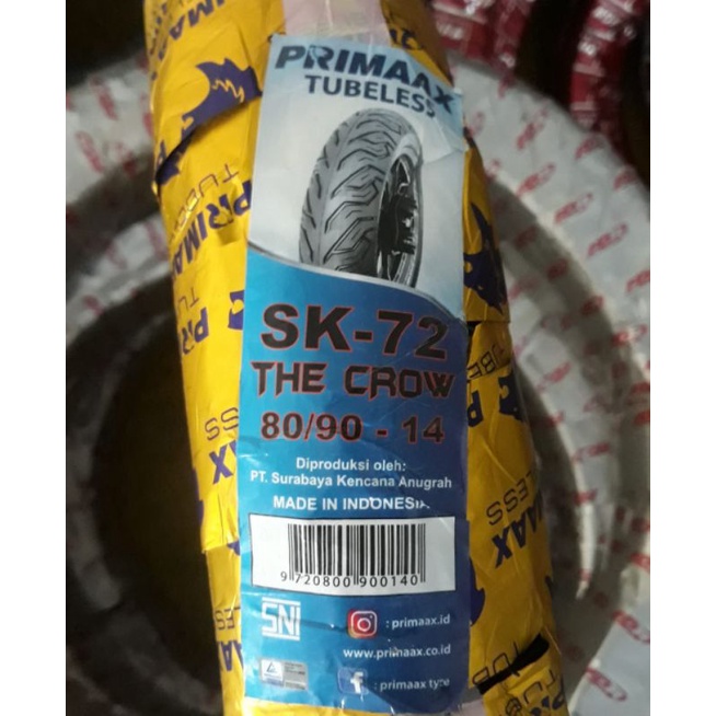 ban luar 80/90-14 primaax sk72 tubles TL 8090 ring 14 primax