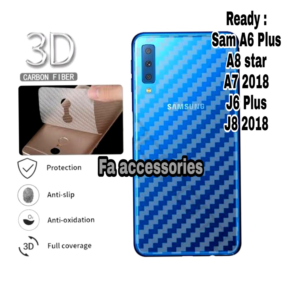 Samsung A6plus a6 plus A8 A8plus star A8S A7 2018 A750 j6 J6plus J8 2018 back skin carbon Star Plus