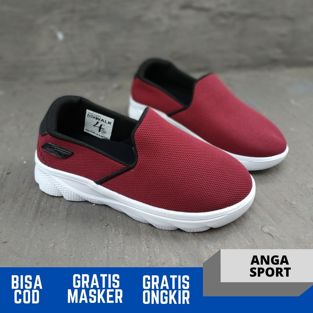 SEPATU ANAK SLIP ON SKECHERS GO WALK MAROON SEPATU KETS KIDS CASUAL MADE IN VIETNAM PREMIUM