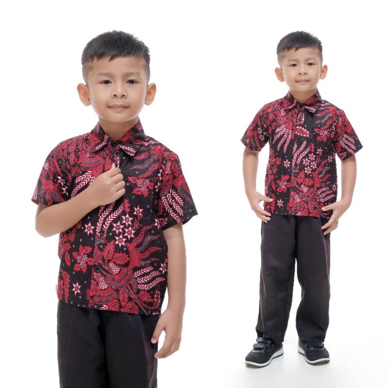 Kemeja batik anak lengan pendek usia 2-10th termurah dan berkualitas tinggi (realpict) dengan poto